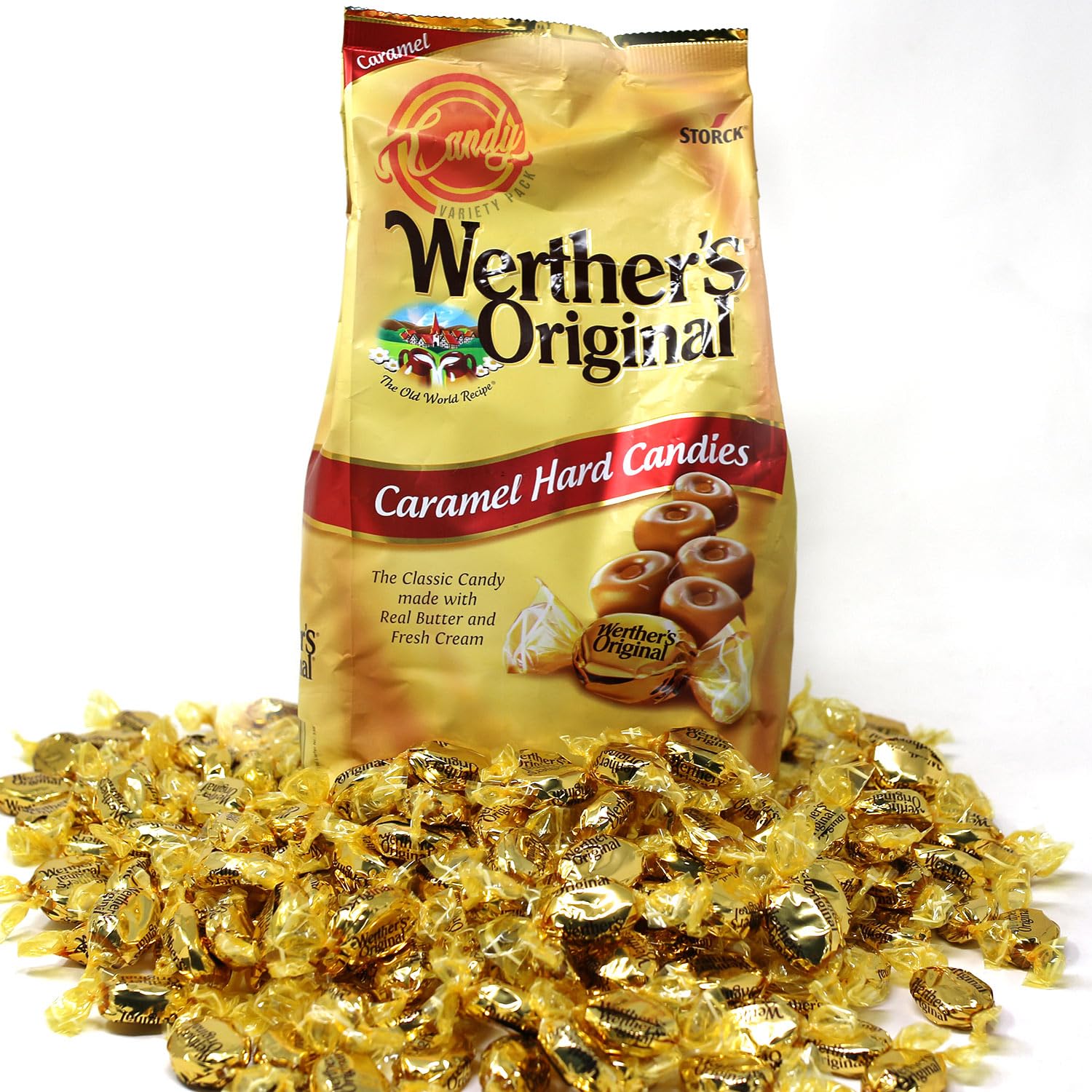 Original Caramel Candy 2 lb Bulk Pack - Delicious Caramel Hard Candies Individually Wrapped - Classic Rich Flavor for Werthers L