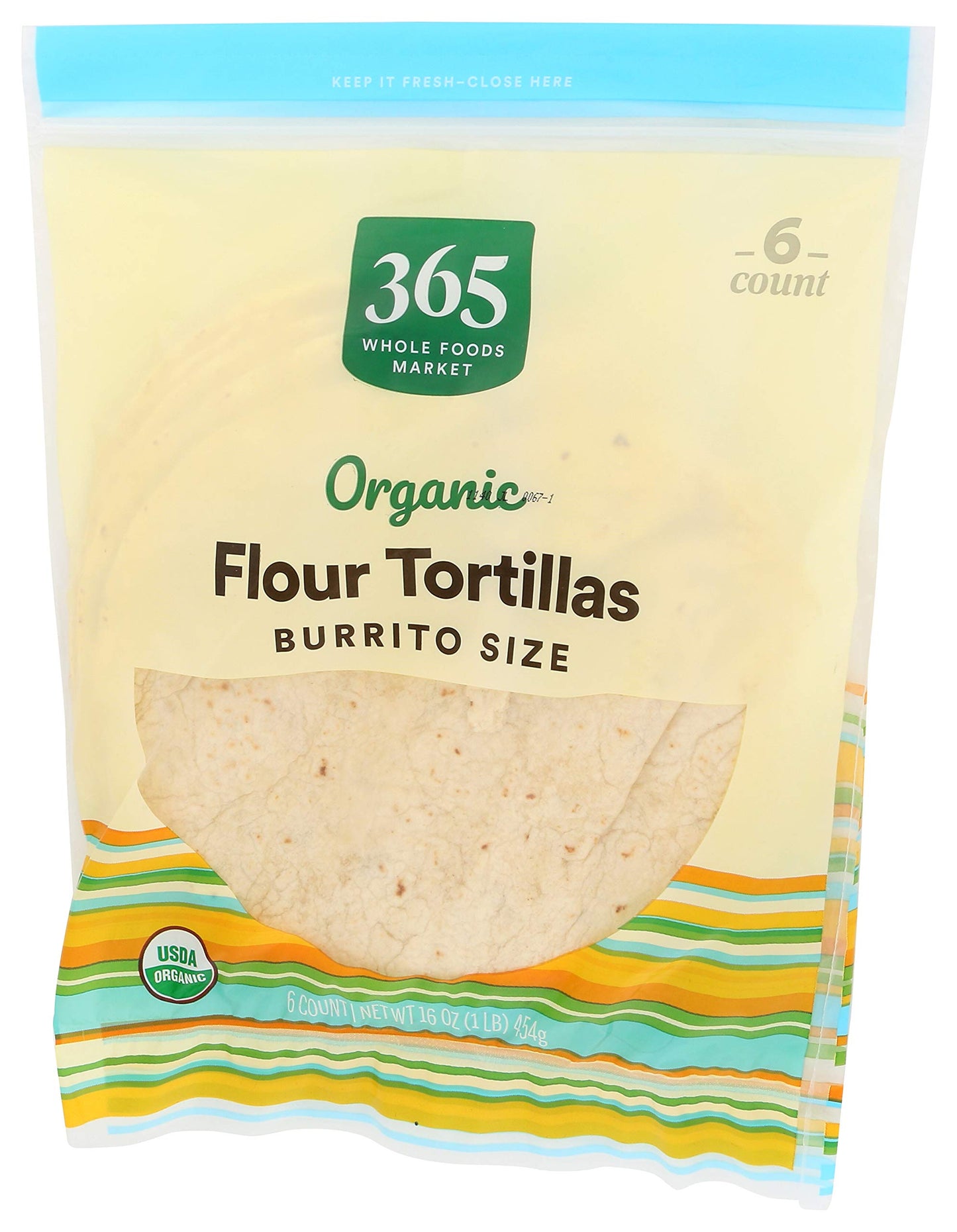365 by Whole Foods Market, Tortillas, Flour - Burrito Size (6 Tortillas), 16 Ounce