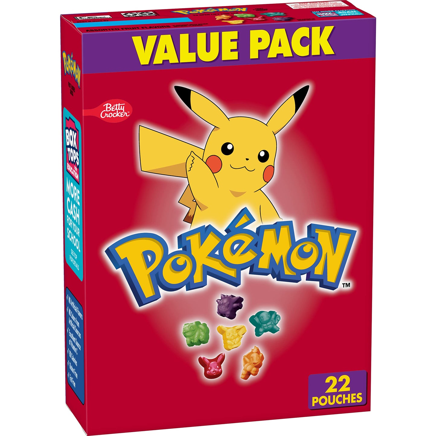 Pokemon Fruit Flavored Snacks, Treat Pouches, Value Pack, Kids Snacks, Halloween Candy Alternative, 22 Ct