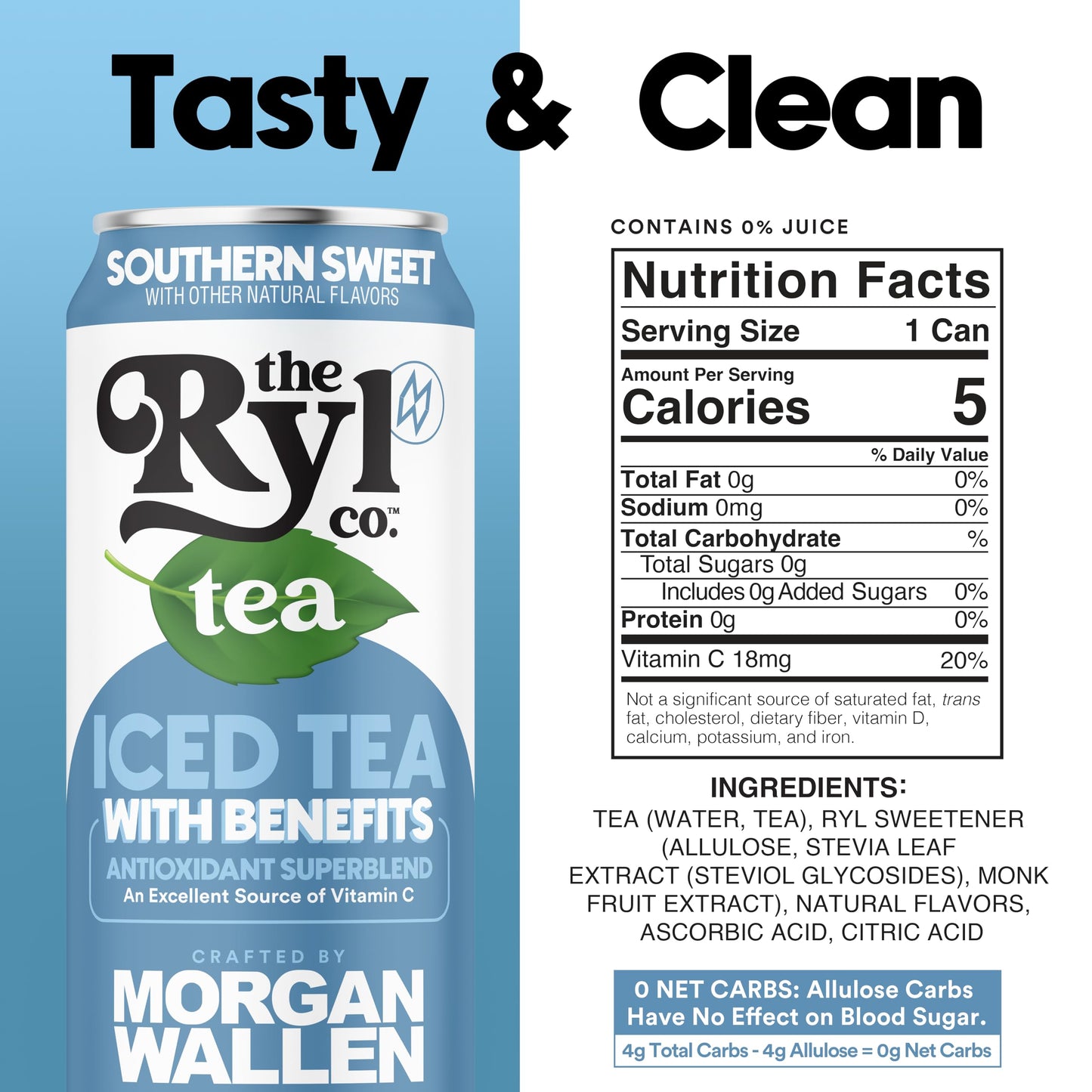 Ryl Iced Tea, Wallen'S Sweet, Antioxidant Superblend, Zero Sugar, Low Carb, Low Calorie Iced Tea, 16.0 Fl Oz (12-Pack)