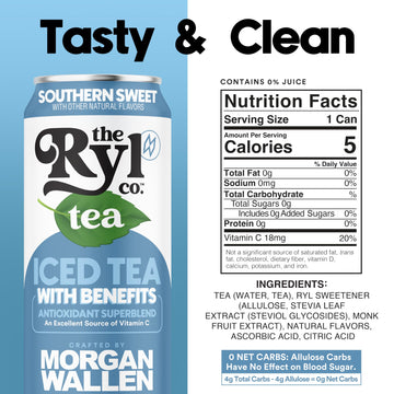 Ryl Iced Tea, Wallen'S Sweet, Antioxidant Superblend, Zero Sugar, Low Carb, Low Calorie Iced Tea, 16.0 Fl Oz (12-Pack)