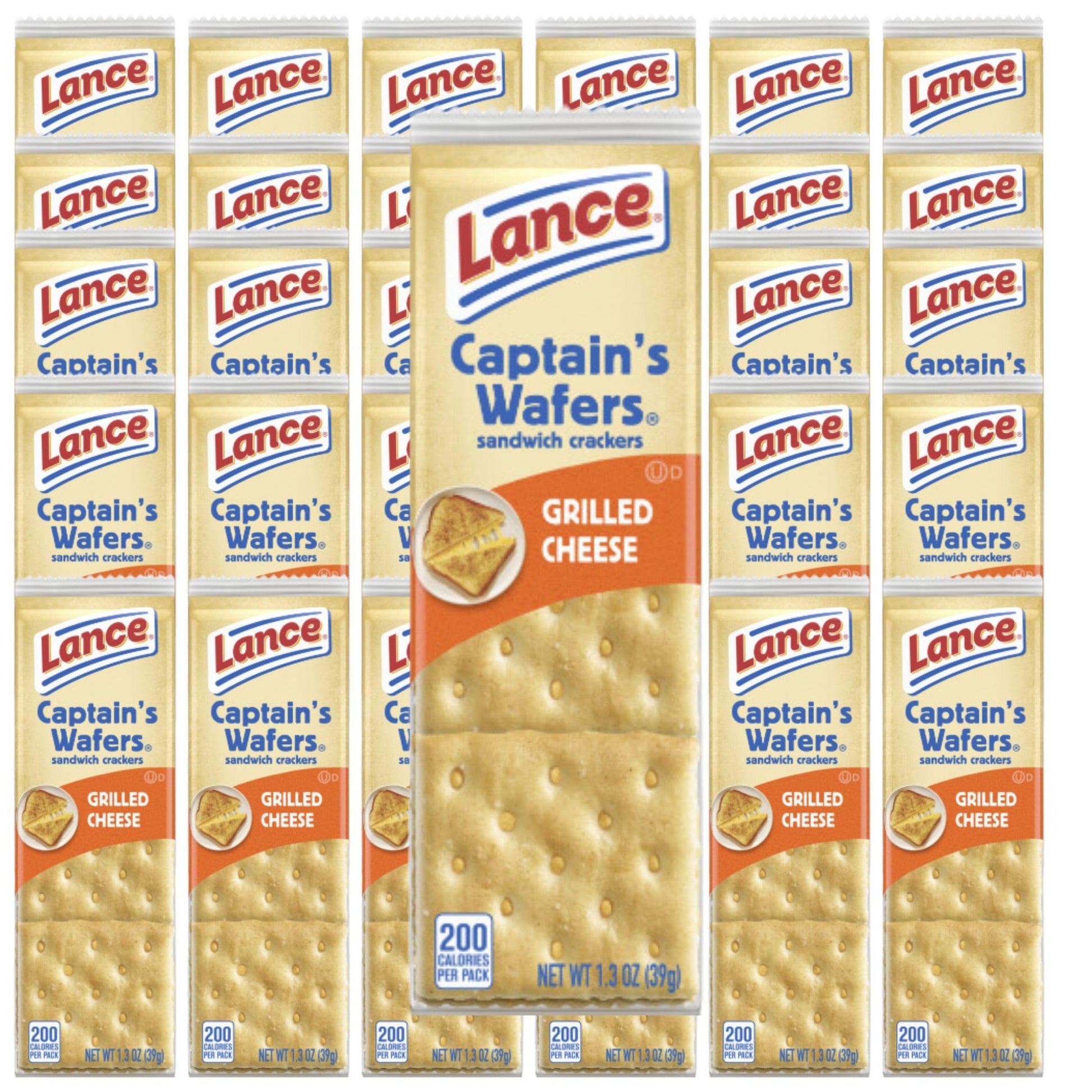 Vallary Lance Sandwich Crackers - Grilled Cheese, 1.3 Ounce Pack of 40 Individual Packs