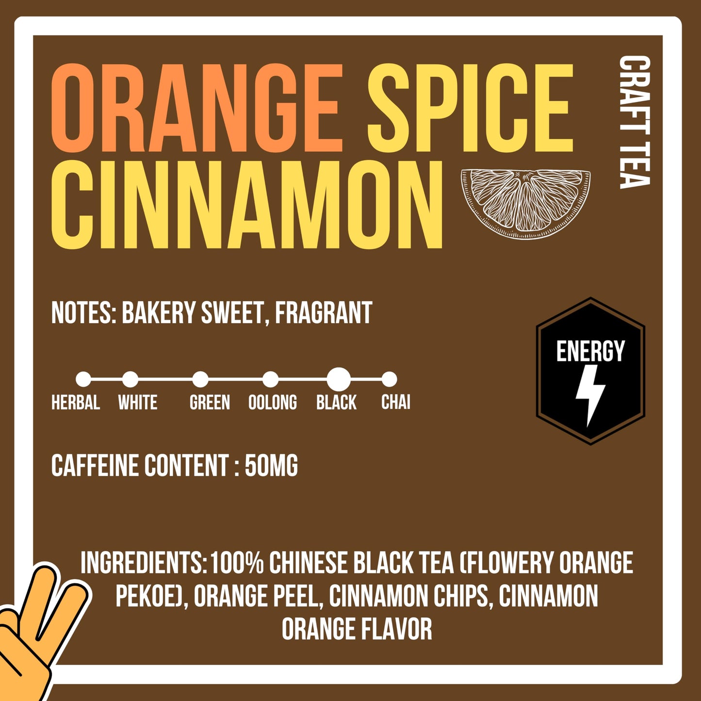 REVIVAL TEA COMPANY Orange Spice Cinnamon Tea - Black Tea Blend with Orange Peel - Loose Leaf 6 Ounces