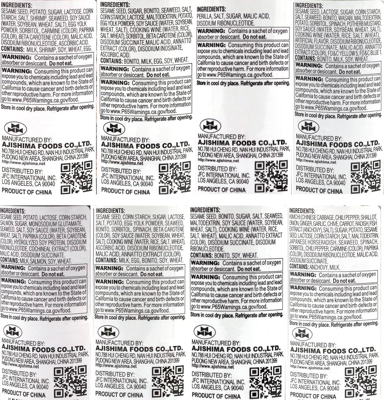 Furikake Rice Seasoning 8 Variety Pack In Sprout Talk'S Box