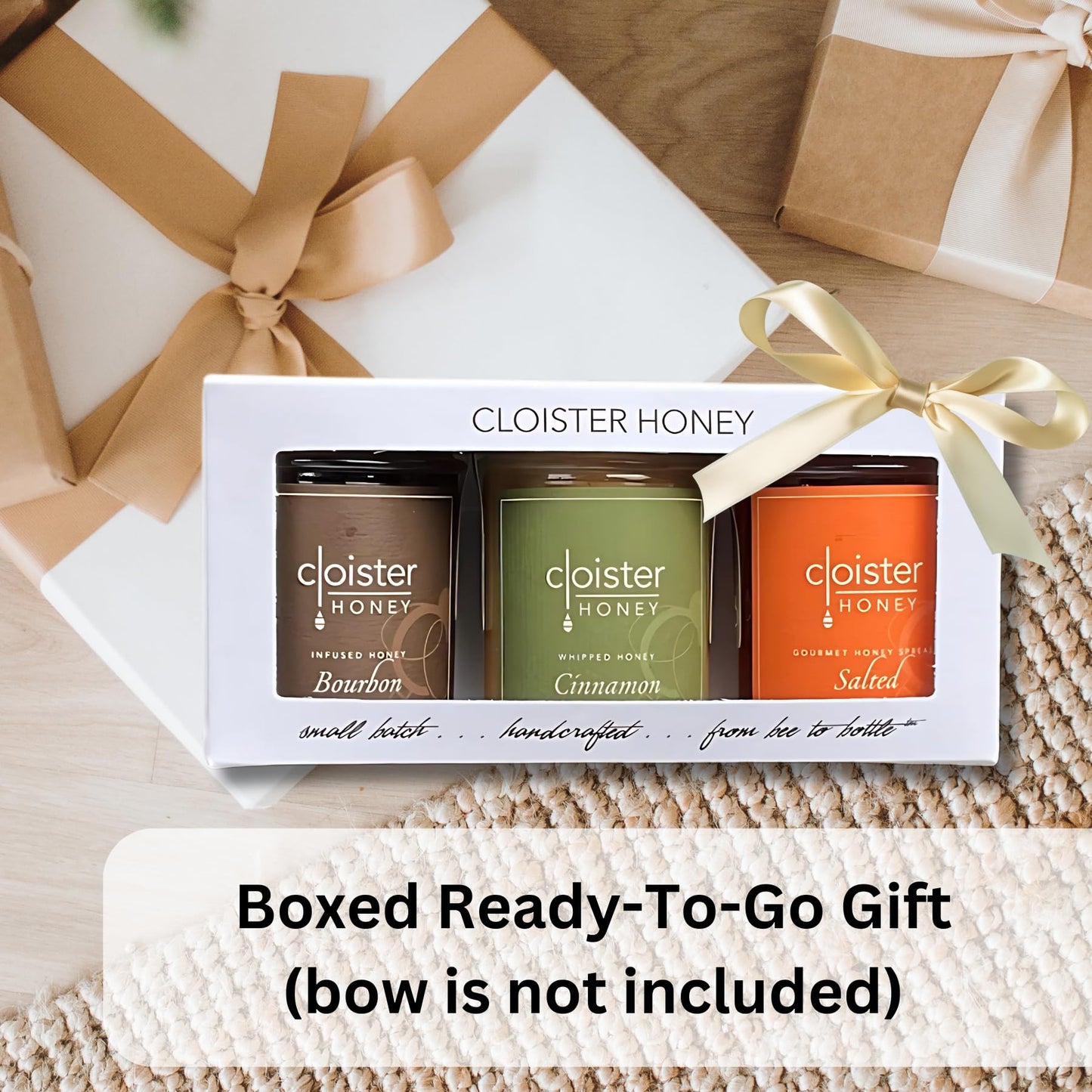 Cloister Honey Trios - Hand Crafted Raw Artisan Honey, 3 x 3 oz, 100% Pure & Unfiltered, Made in USA