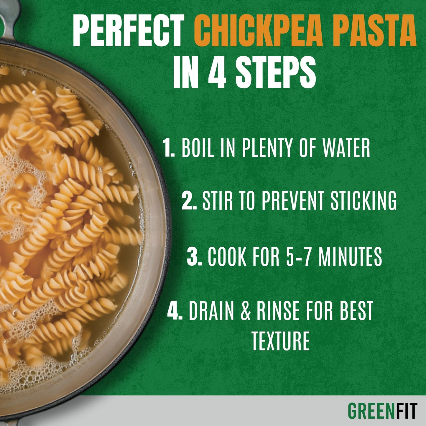 Greenfit Fusilli 100% Chickpea Pasta - 10lb Bulk Bag | High Protein, Low Carb, Gluten Free Veggie Noodles | Plant-Based, Non-GMO