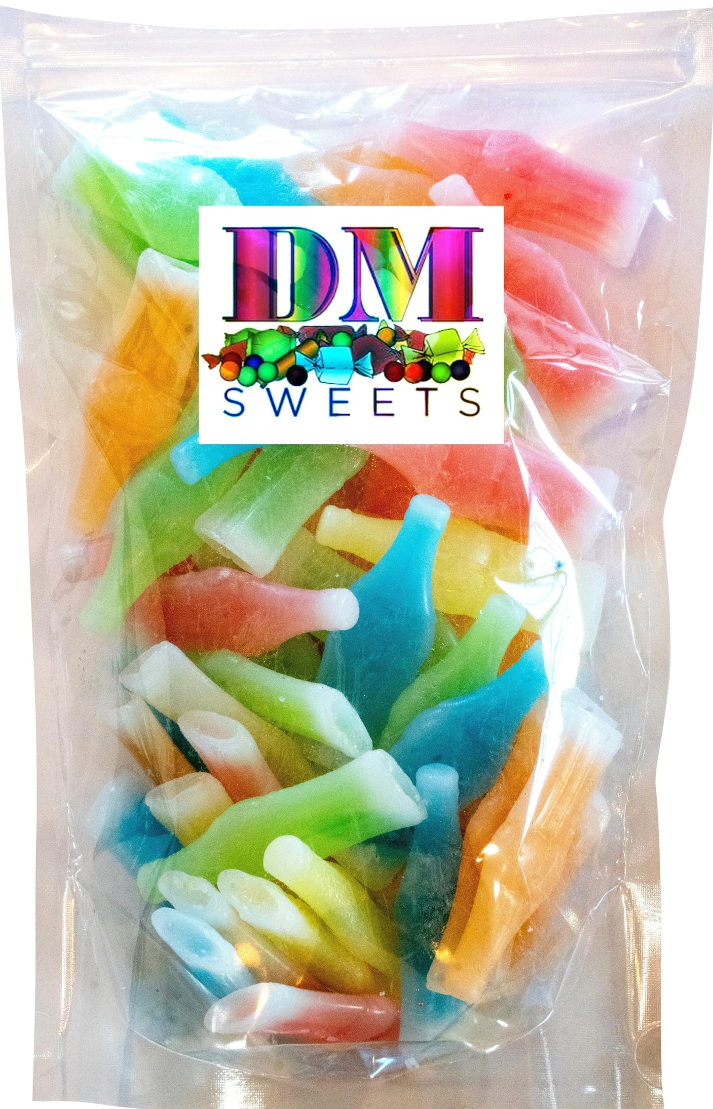 Dm Sweets Wax Bottles - 1 Lb Of Nostalgic Assorted Colored Fruit Flavored Liquid Filled Chewy Wax Bottles