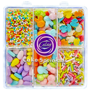 Easter Sprinkles for Cake Decorating, Pastel Sprinkles Mix with Bunny Carrot Jimmies Nonpareils for Cookies Baking Cake Ice Crea