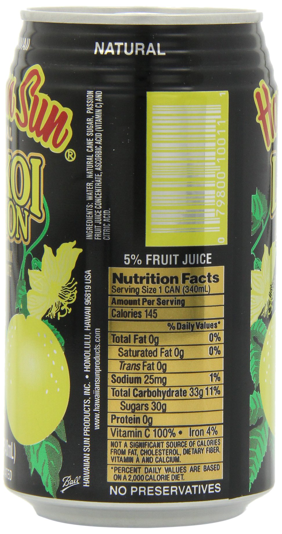 Hawaiian Sun Lilikoi, Passion Fruit, 11.5 Fl Oz (Pack Of 24)