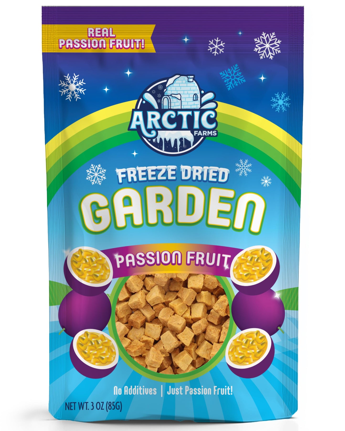 Arctic Farms Garden Pure Freeze Dried Passion Fruit, No Sugar Added, Crunchy Snacks (Passion Fruit)