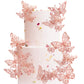 YCTHUNFISH 40 Pack 3D Cake Toppers - Mixed Styles Hollow Butterfly Picks - Paper - 4.4, 3.3, 2.7 - Rose