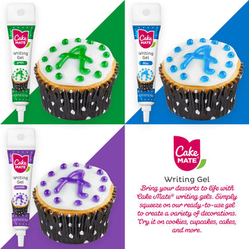 Cake Mate 9-Pack Edible Cake Writing Gels For Cake And Cookie Decorating - Easy Squeeze Gel In Vibrant Colors (0.67 Oz Each) - P