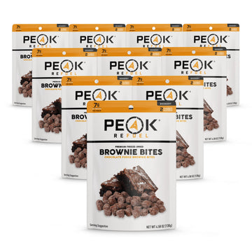 Peak Refuel Fudge Brownie Dessert Bites | Freeze Dried Backpacking And Camping Food | Tasty Trail Treat | High Protein Snack Pac