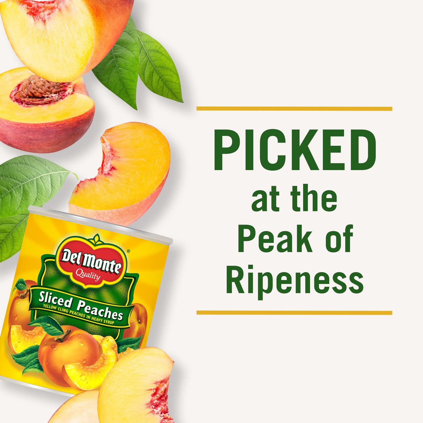 Del Monte Yellow Cling Sliced Peaches, Canned Fruit, 29 oz Can, 1.81 lb