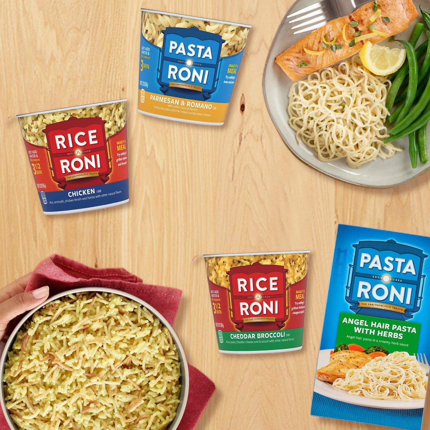Rice A Roni Cups Individual Cup, 3-Flavor Variety Pack, 2.25 Oz (Pack Of 12