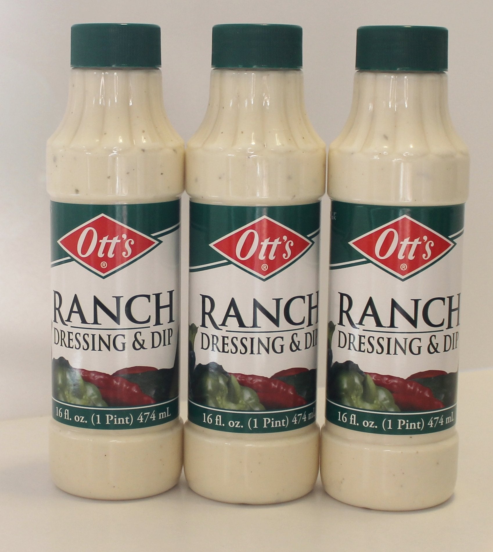 Ott's Ranch Dressing & Dip 16 Oz. (Pack of 3) Low Carb