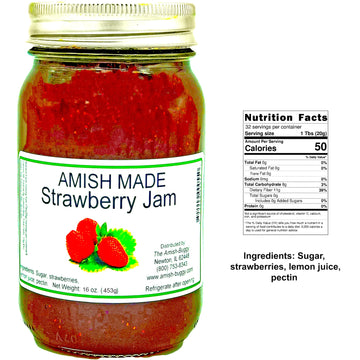 Amish Strawberry Jam - Two 16 Oz Jars