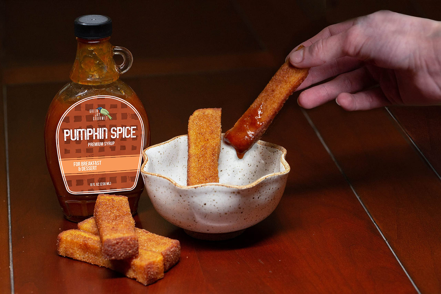 Green Jay Gourmet Pumpkin Spice Syrup - Premium Breakfast Syrup With Pumpkin, Spices & Lemon Juice - All-Natural, Non-Gmo Pancak