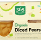 365 by Whole Foods Market, Organic Diced Pears, 4 Count, 16 Ounce