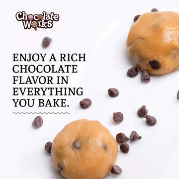 Semi-Sweet Mini Chocolate Chips By Chocolate Works | 2 Lb Jumbo Pack | Great For Baking, Melting, Cooking & More | Dairy Free |