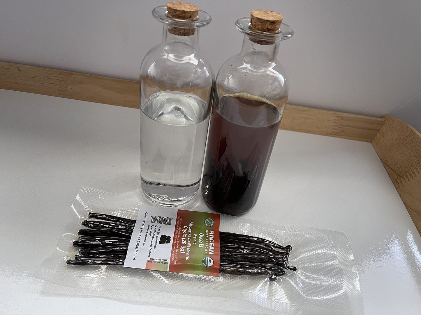 FITNCLEAN VANILLA 1oz Madagascar Vanilla Beans Grade B, USDA Organic, Whole Non-GMO Pods