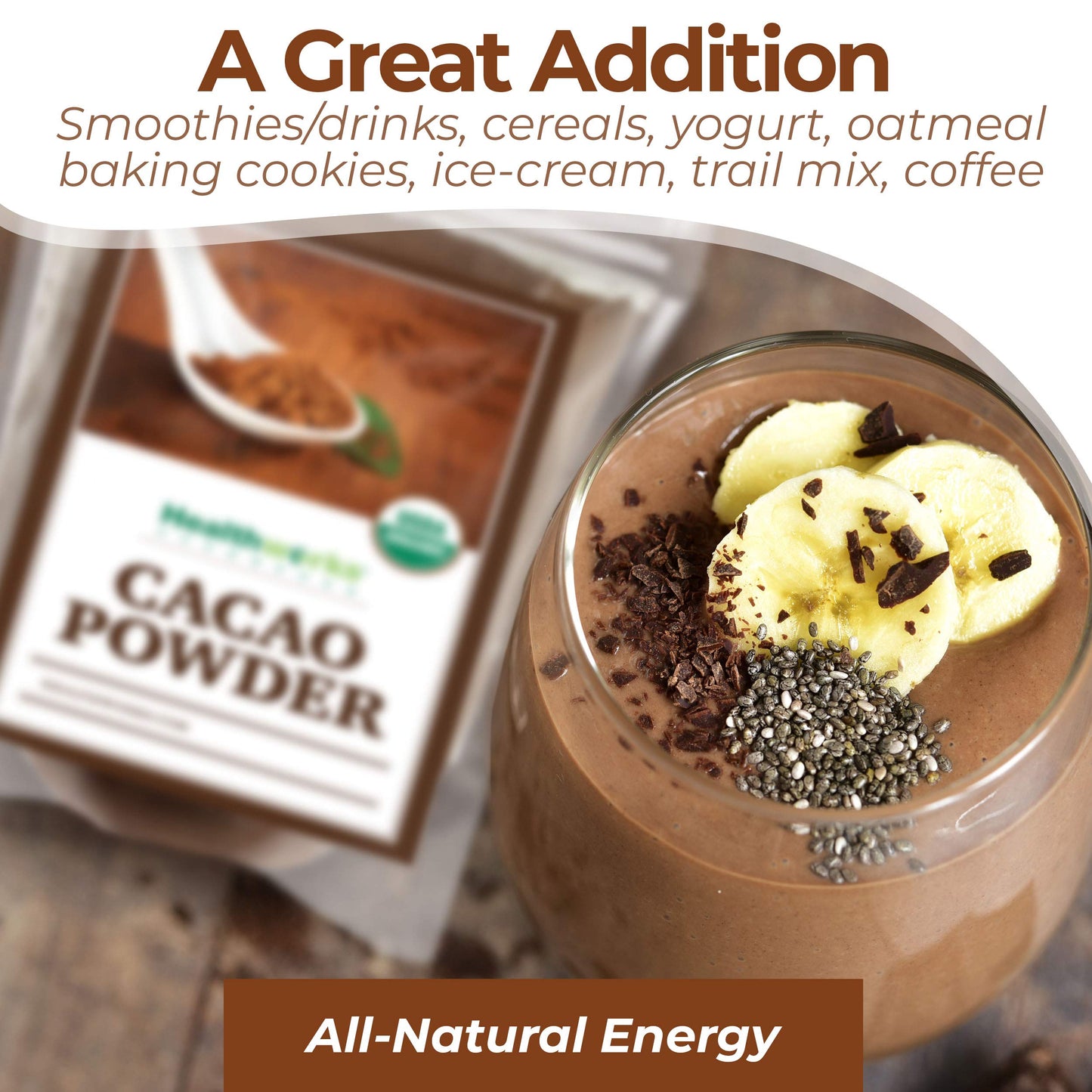 Healthworks Superfoods Organic Cacao Powder - 80 Oz / 5 Lb - Cocoa Chocolate Substitute - Rich Choclate Flavour - Sugar-Free, Ke