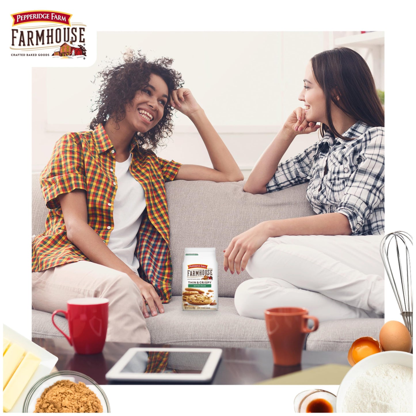 Pepperidge Farm Farmhouse Thin & Crispy Butter Pecan Cookies, 5.9 oz. Bag (Pack of 3)
