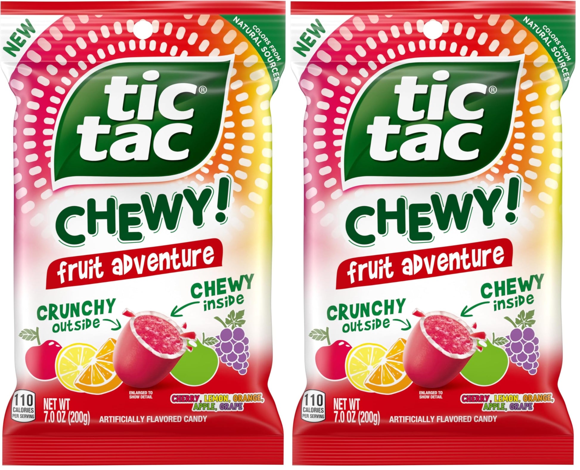 TIC TAC CHEWY! Fruit Adventure Candy, Fruit Candy, 7 oz (Packaging May Vary) (Pack of 2)