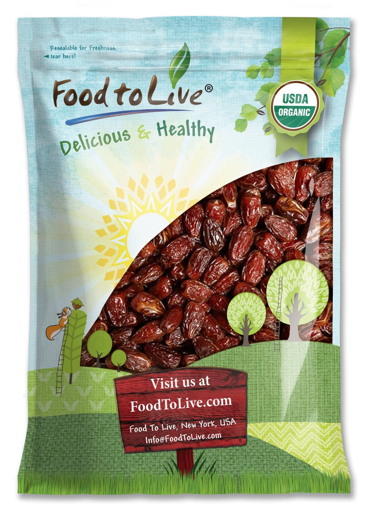 Food to Live Organic Medjool Dates, 10 Pounds - Non-GMO, Whole Dried Dated Pits, Large Size, Unsweetened, Unsulphured, Vegan, Si