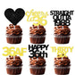 18Pcs Black Gold Glitter Dessert Cupcake Pick For Straight Outta 1988 Cheer To 36 Years Old Theme Decor Supplies Happy 36Th Birt