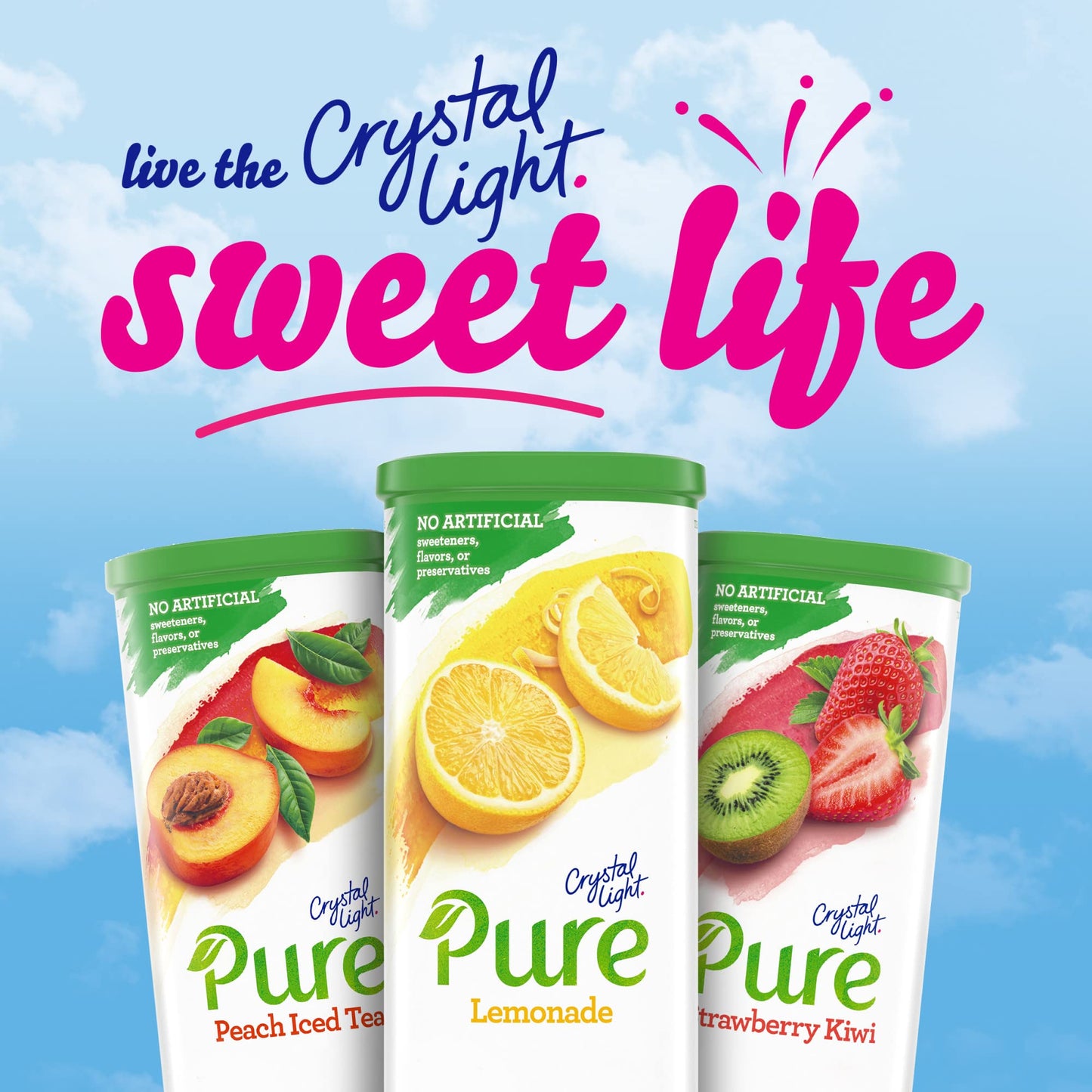 Crystal Light Pure Lemonade Naturally Flavored Powdered Drink Mix 5 Count Pitcher Packets