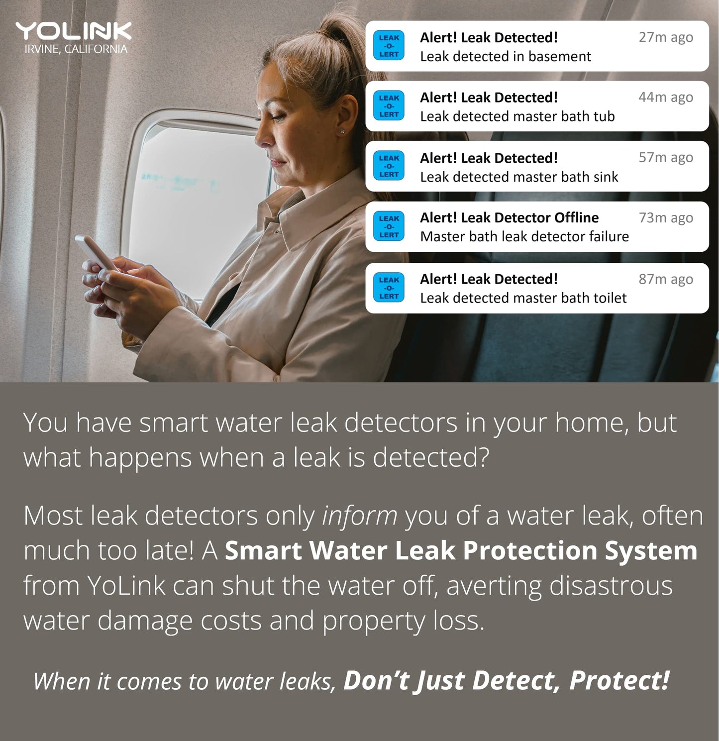 Yolink Speakerhub & Three Water Leak Sensors Starter Kit - Plays Tones/Sounds, Spoken Messages, Lora-Powered  Mile Range, App Al