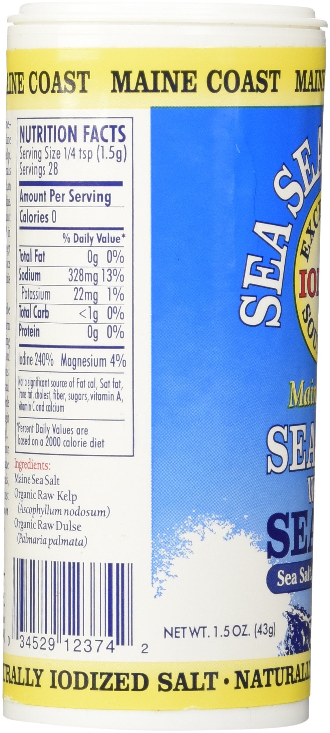 Sea Salt with Sea Veg 1.5 oz Shaker - Sea Seasonings - Organic