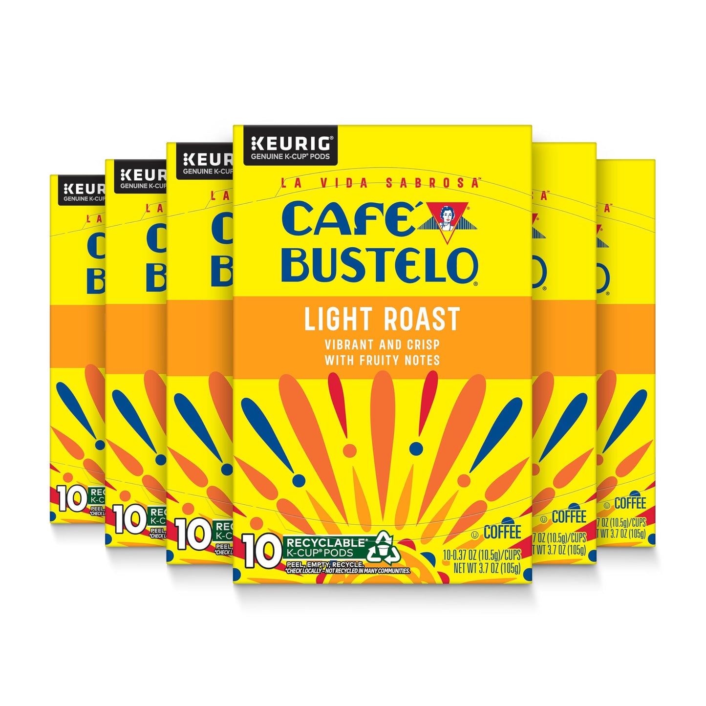 Caf? Bustelo Light Roast Coffee  10 Ct. K-Cup pods (Pack of 6)