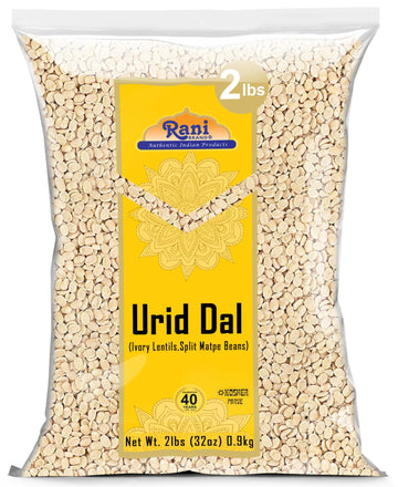 Rani Urid/Urad Dal (Split Matpe Beans Skinless) Indian Lentils 32Oz (2Lbs) 908G ~ All Natural | Gluten Friendly | Non-Gmo | Kosher | Vegan | Indian Origin