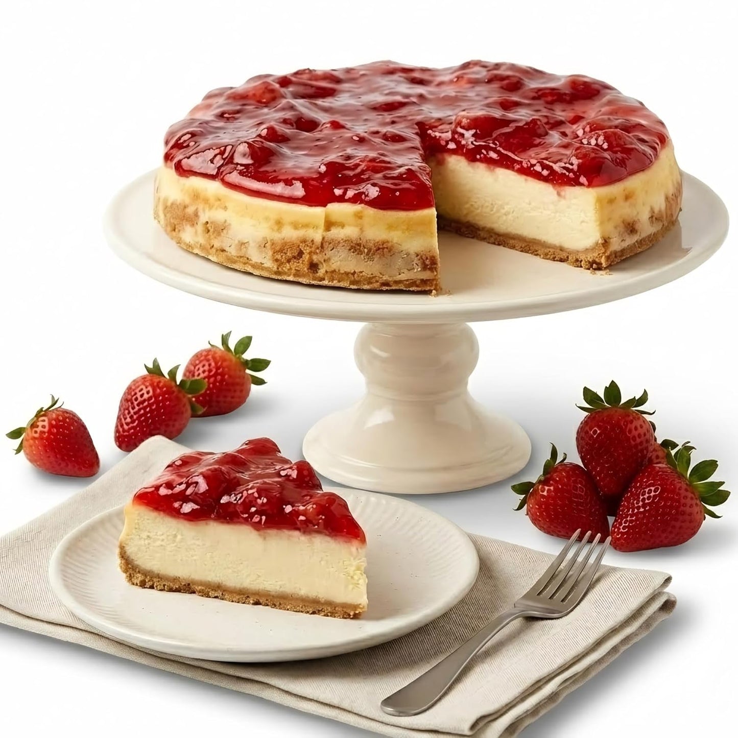 Andy Anand Sugar-Free & Gluten-Free Strawberry Cheesecake, 9-Inch – Diabetic-Friendly, California Cream Cheese, Birthday & Holiday Gift Box
