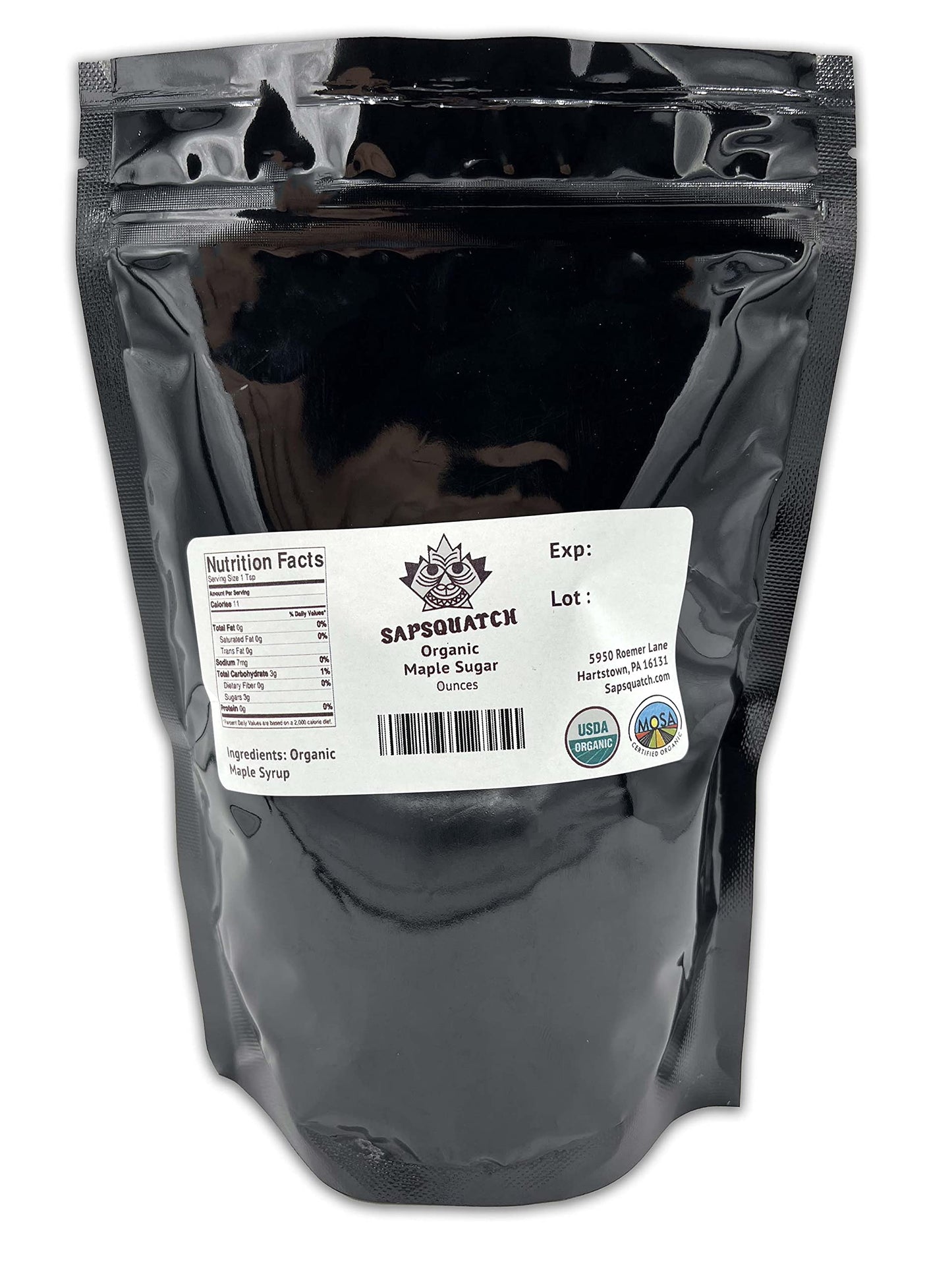 Sapsquatch Organic Maple Sugar - 1 Pound (16 Ounce) Pack, Natural Sweetener