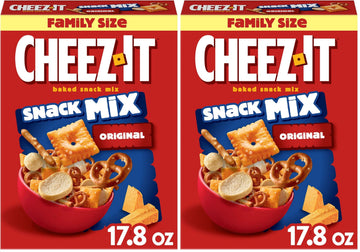 Cheez-It Snack Mix, Lunch Snacks, Family Size, Original, 17.8oz Box (1 Box) (Pack of 2)
