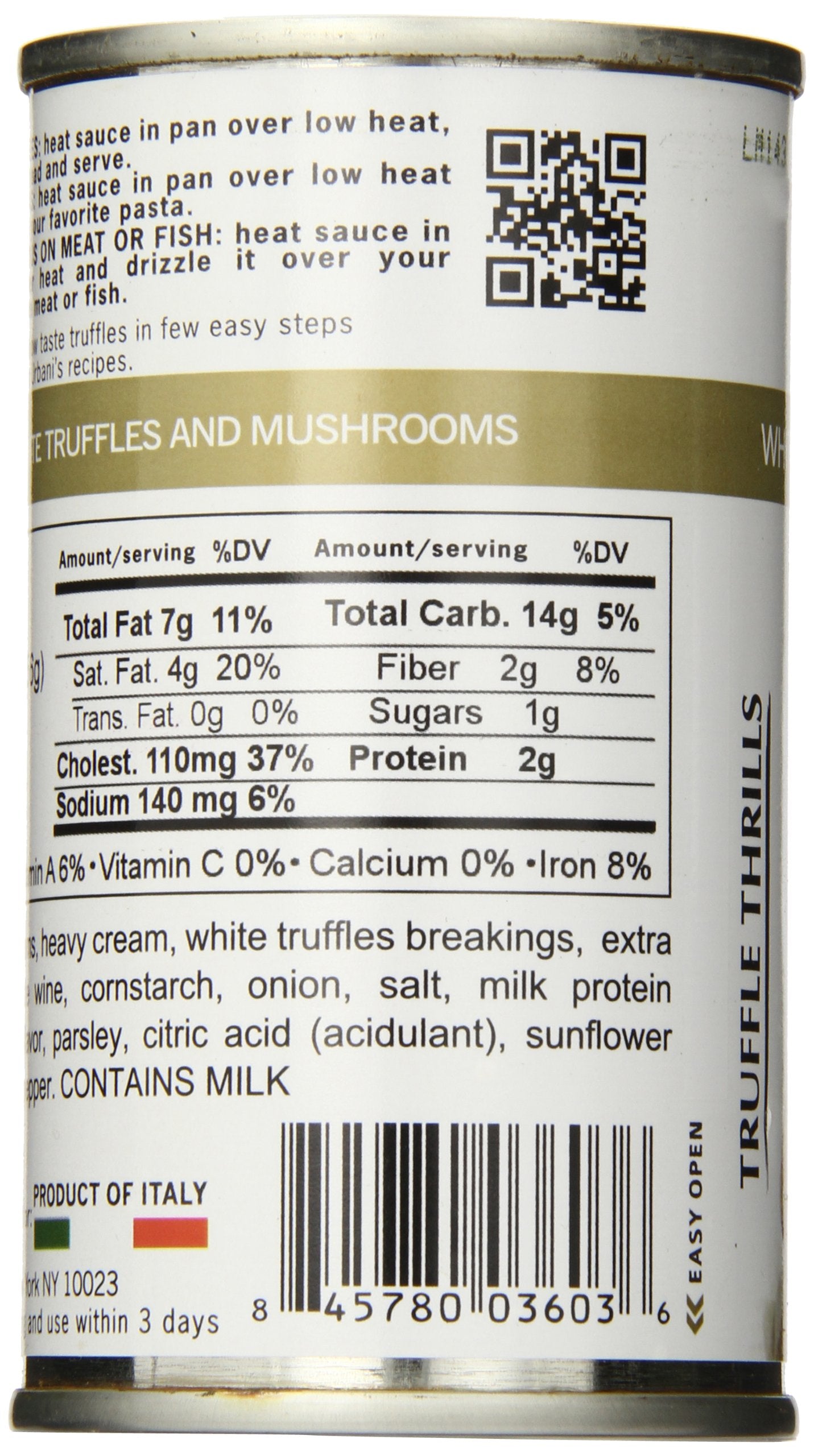 Urbani Truffles White Truffles and Mushrooms Sauce, 180g - All Natural, Ready to Use, Ideal for Pasta and Grilled Meats