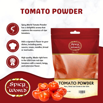 Pure Dried Tomato Powder 20Oz (1.25Lb) 100% Natural Usa Grown - By Spicy World