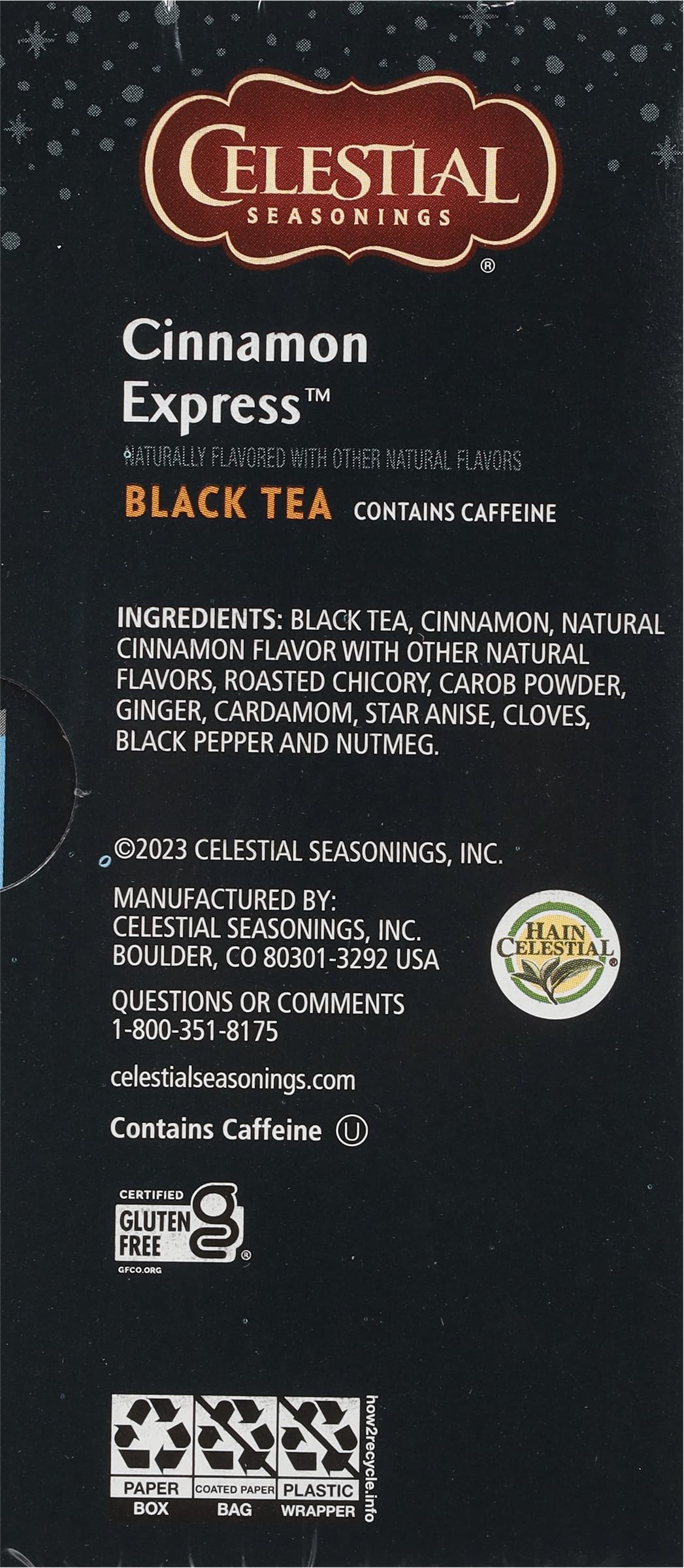 Celestial Seasonings Cinnamon Express Black Tea, 20 Tea Bags, 20 Count, Pack of 1