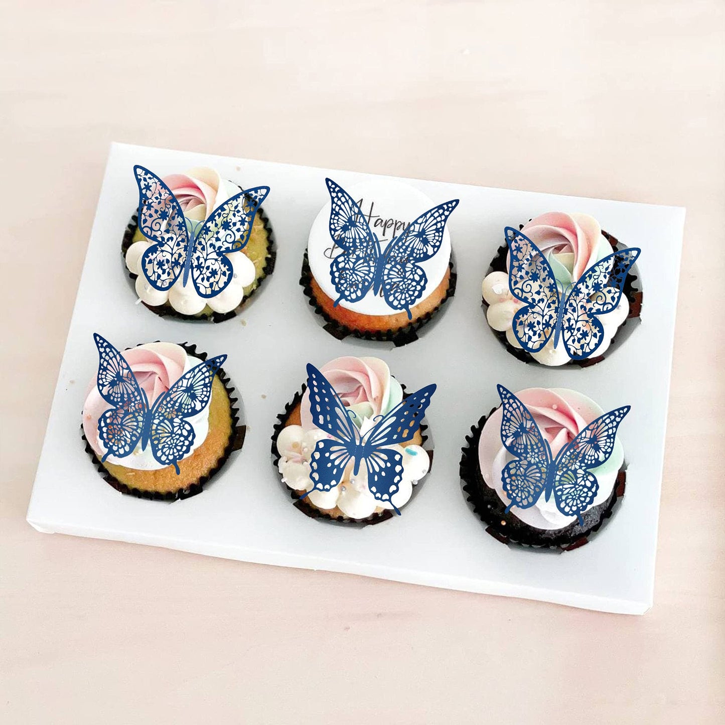 Gyufise 36 Pack Lively 3D Butterfly Cupcake Toppers Hollow Butterfly Cake Decorations For Birthday Wedding Fairy Party Butterfly