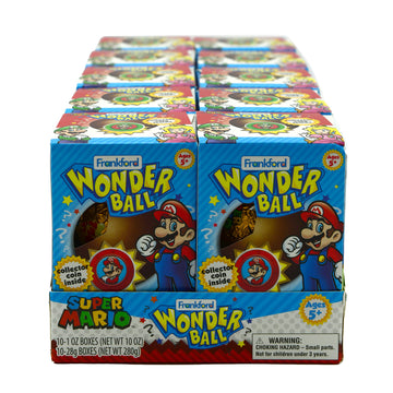 Super Mario Wonder Ball Milk Chocolate With Surprise Collectible Coin, 10 Pack For Kids Teens Adults Boys Girls Men Women Of All