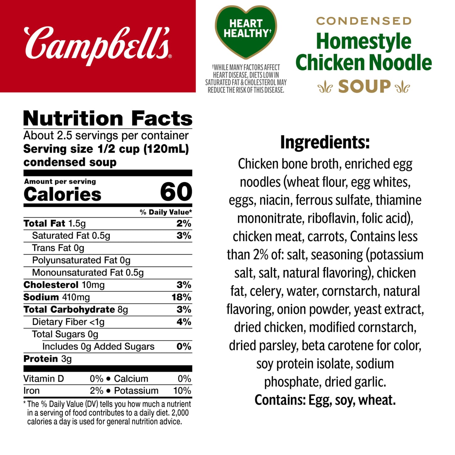 Campbell's Condensed Healthy Request Homestyle Chicken Noodle Soup, 10.5 Ounce Can (Pack of 12)