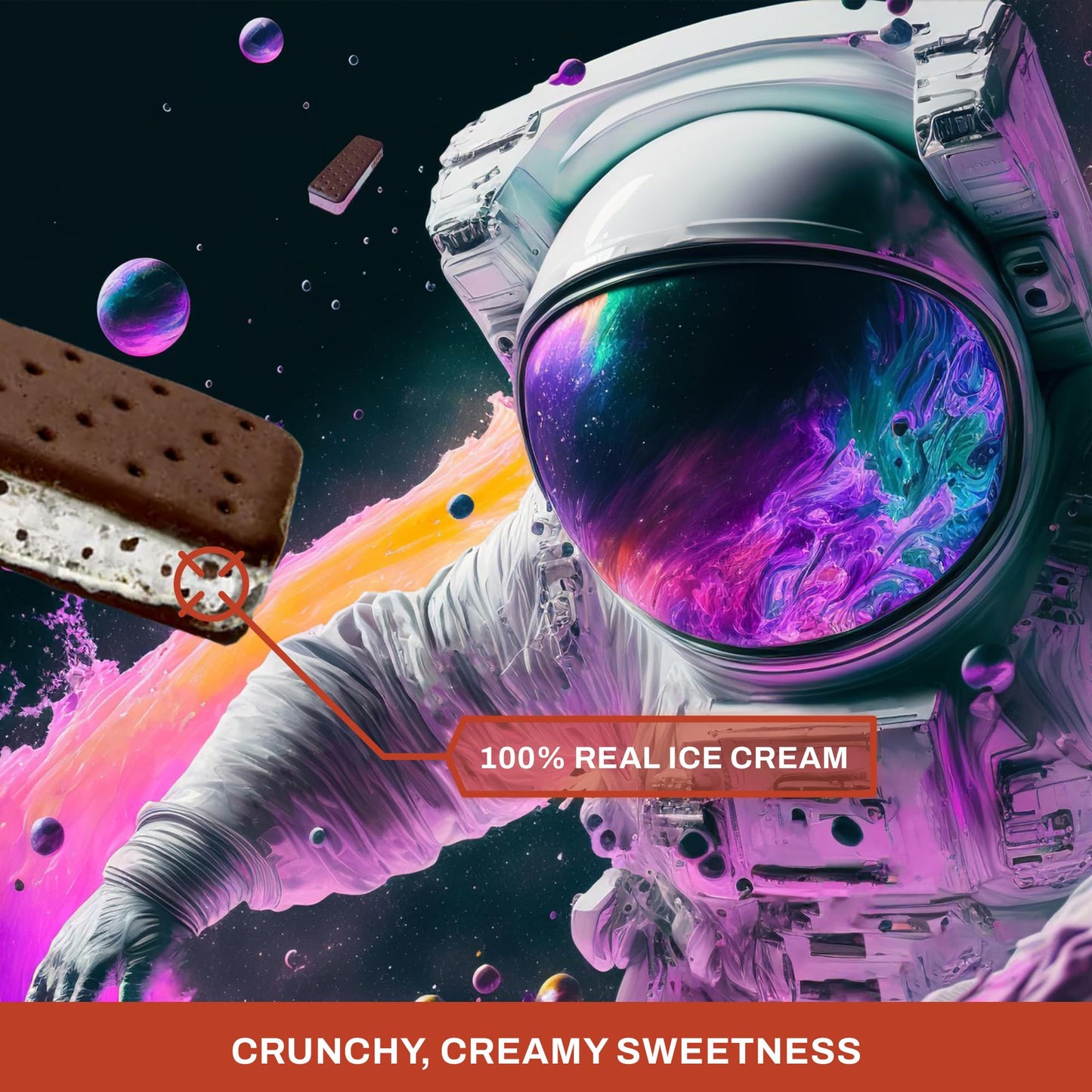 Astronaut Foods Freeze-Dried Ice Cream Sandwich, Nasa Space Dessert, Cookies & Cream, 12 Count