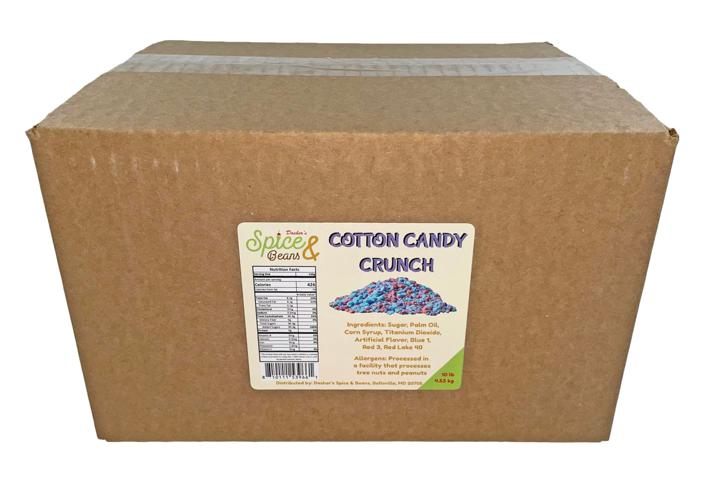 Cotton Candy Crunch | Ice Cream Topping & Cake Decoration | By Dasher'S Spice & Beans | 10 Lb