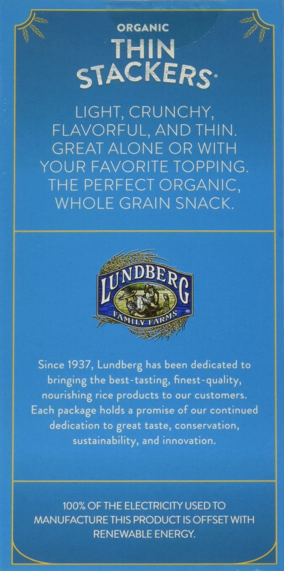 Lundberg Family Farms Organic Thin Stackers Grain Cakes, Brown Rice Lightly Salted, 5.9 Ounce (Pack Of 12)