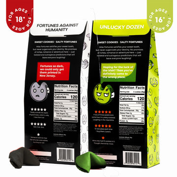 MISS FORTUNES Funny Fortune Cookies, Multi-Pack of 2 Dozen, 12 Count, Humanity + Unlucky