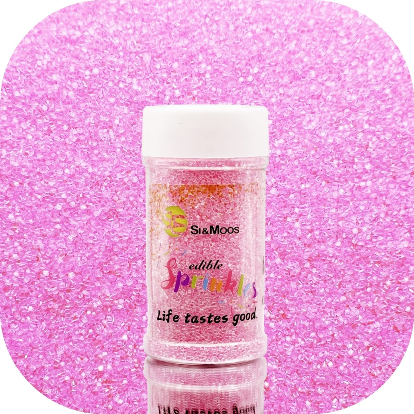 Se Si&Moos Pink Sanding Sugar Pink Edible Sparkling Sprinkles Sanding Sugar Crystals For Cookie Decorating Edible Glitter Rimmer