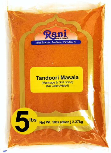 Rani Tandoori Masala (Natural, No Colors Added) Indian 11-Spice Blend 80Oz (5Lbs) 2.27Kg Bulk ~ Salt Free | Vegan | Gluten Frien